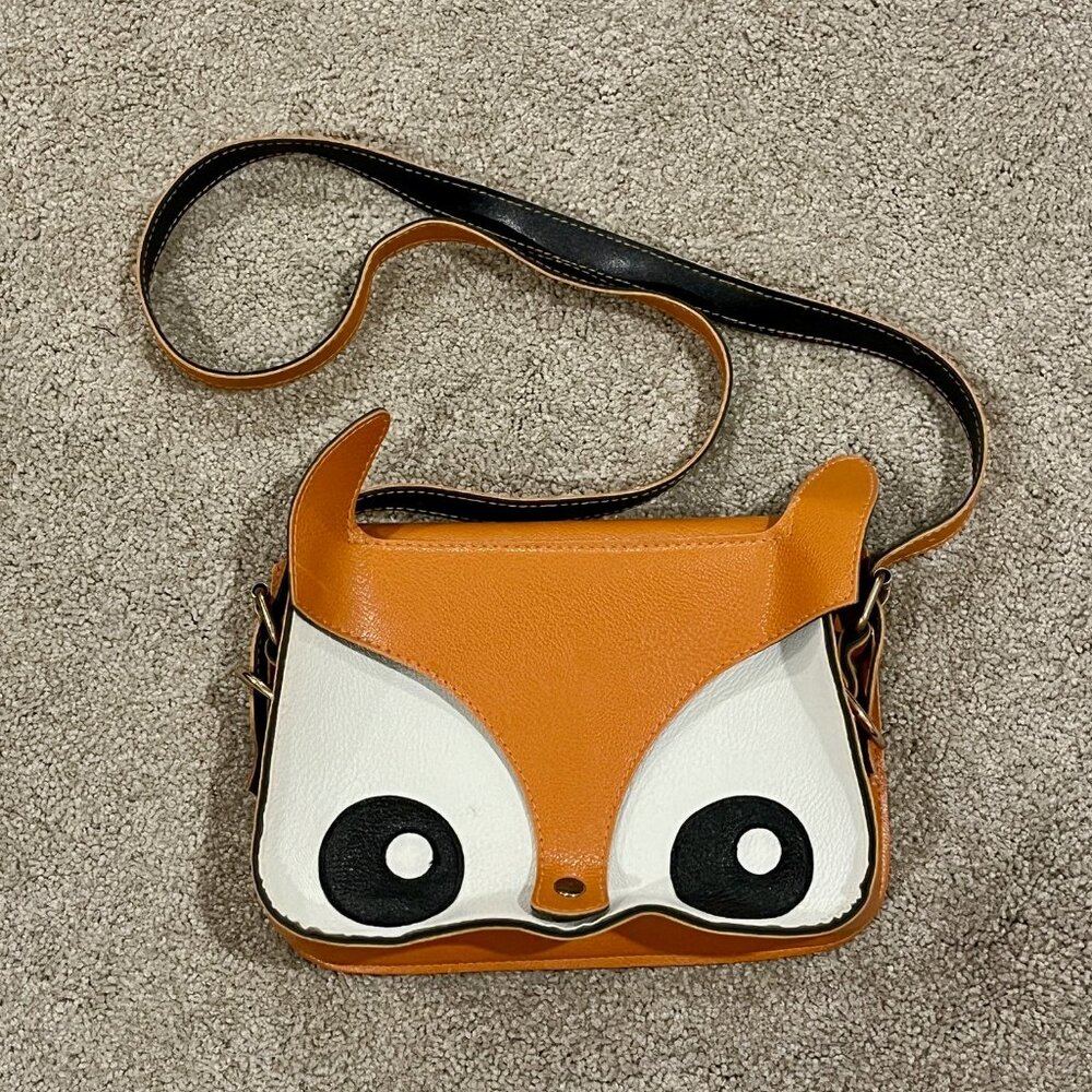 Cute Fox Face Animal Themed Crossbody Shoulder Bag NWOT